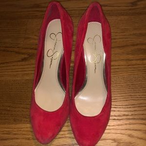 Jessica Simpson Red Suede Heels Size 6.5